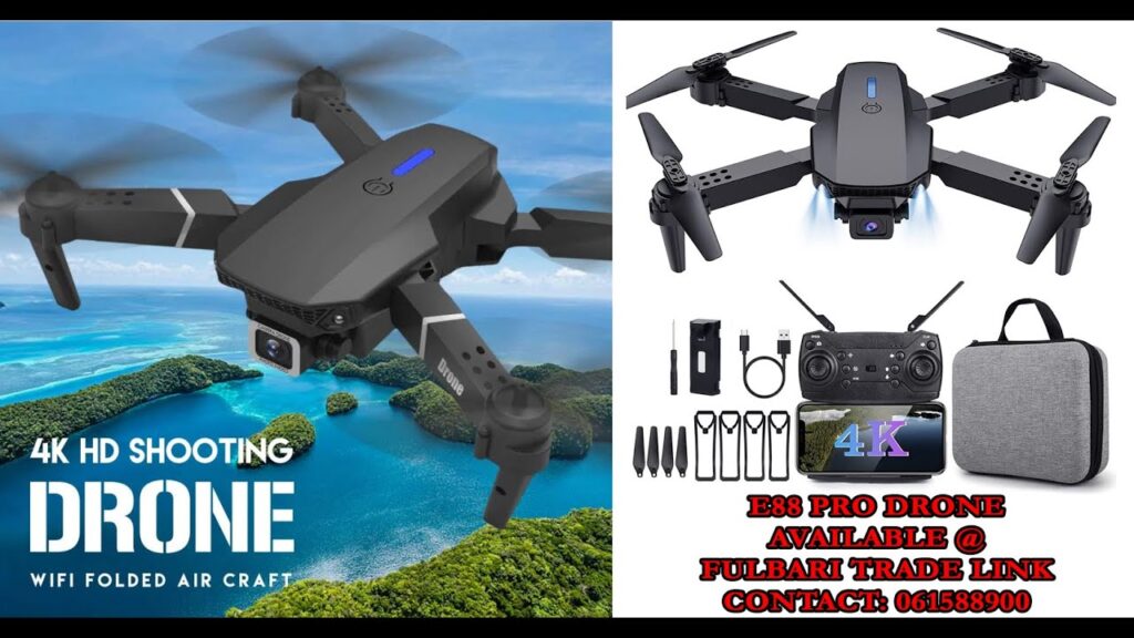 E88 Pro Drone with 4K HD Dual Camera Unboxing And Review In Nepali