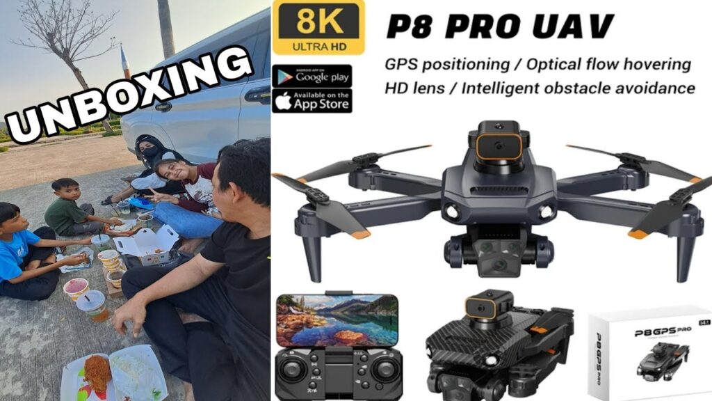 UNBOXING review Drone P8 Pro max Carbon non GPS Brusslesh